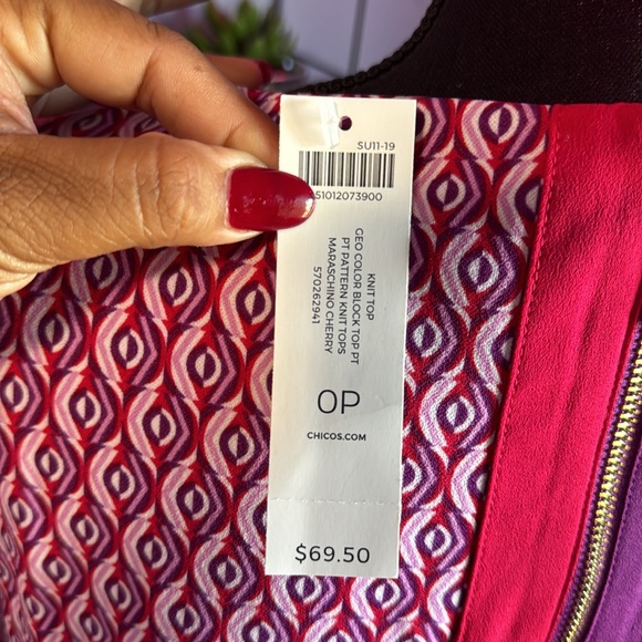 Chicos knit top geo color block top - Picture 5 of 6